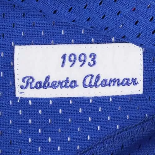Personalized Mitchell ness roberto alomar toronto blue jays cooperstown collection mesh batting practice jersey royal blue