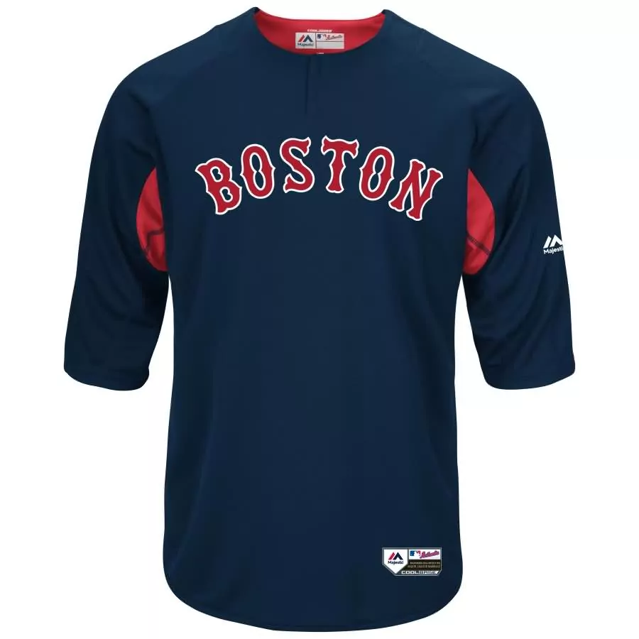 Customizable Mookie betts boston red sox majestic collection on field 34 sleeve player batting practice jersey navy