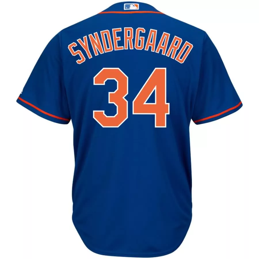 Customizable Noah syndergaard new york mets majestic official cool base player jersey royal