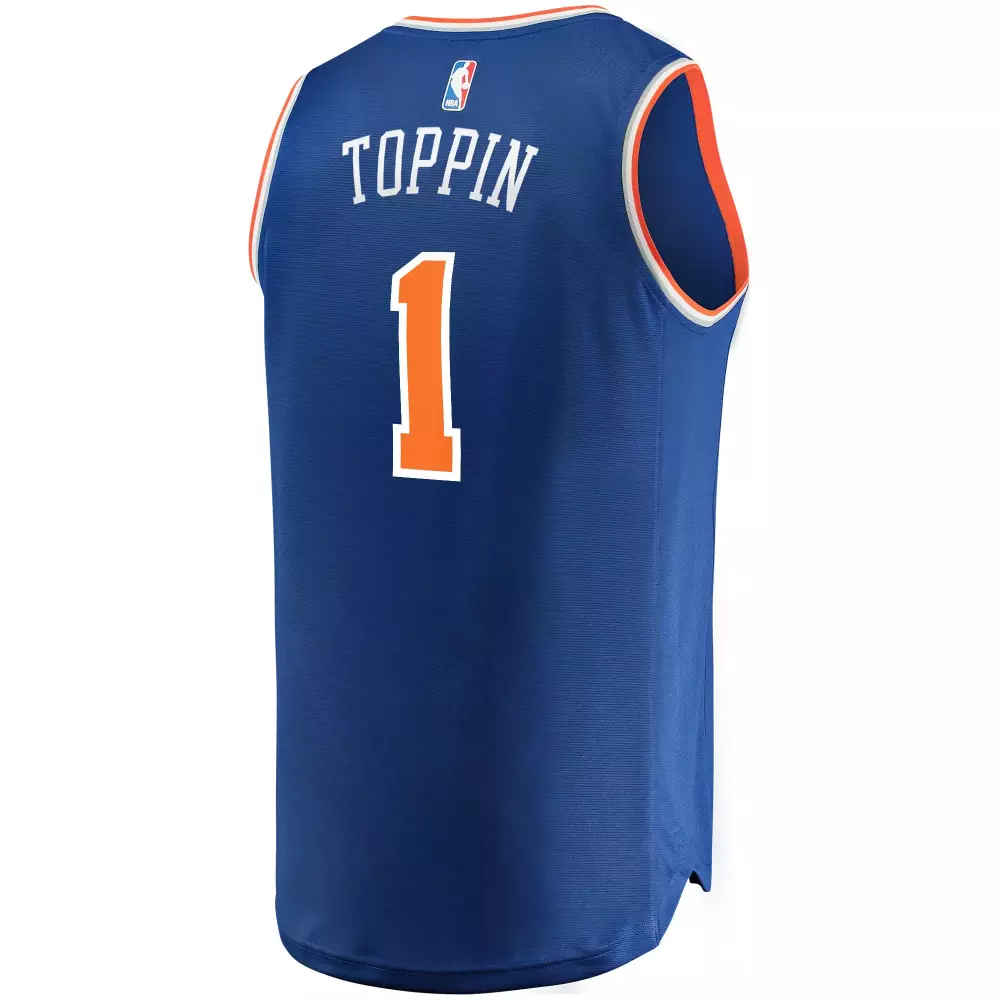 Personalized Obi toppin new york knicks fanatics ed youth 2020 nba draft first round pick fast break jersey royal icon edition