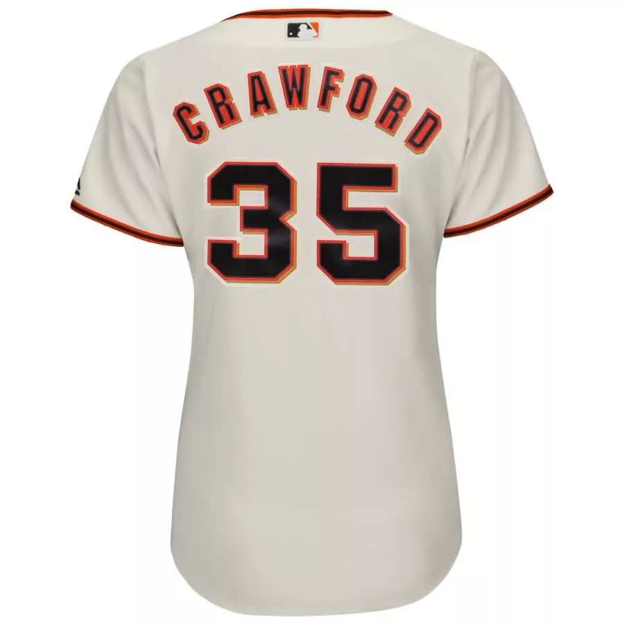 Customizable On crawford san francisco giants majestic womens cool base player jersey cream