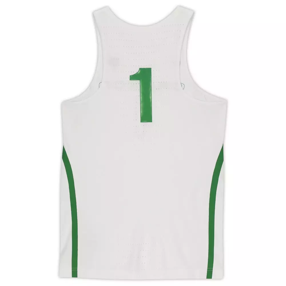 Customizable Oregon ducks fanatics team issued 1 whitegreen jersey from the 2017 18 ncaa basketball season