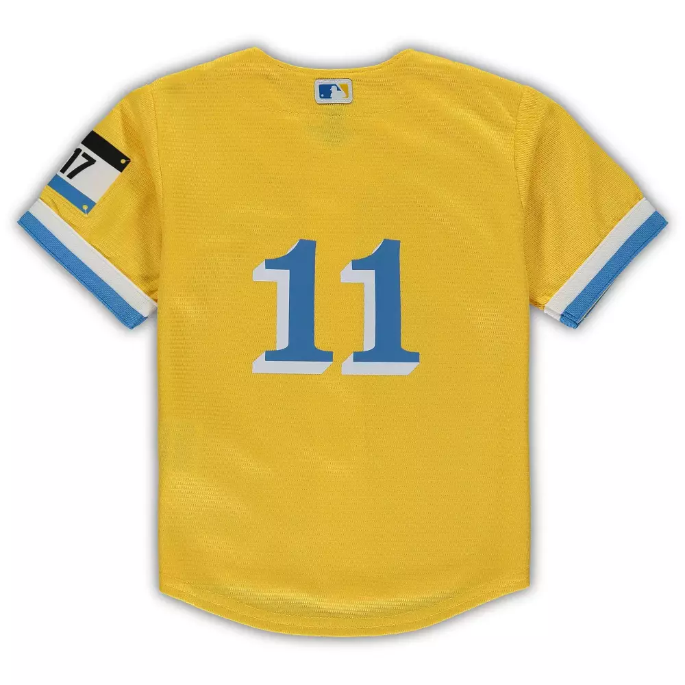 Personalized Rafael devers boston red sox toddler city connect replica player jersey gold