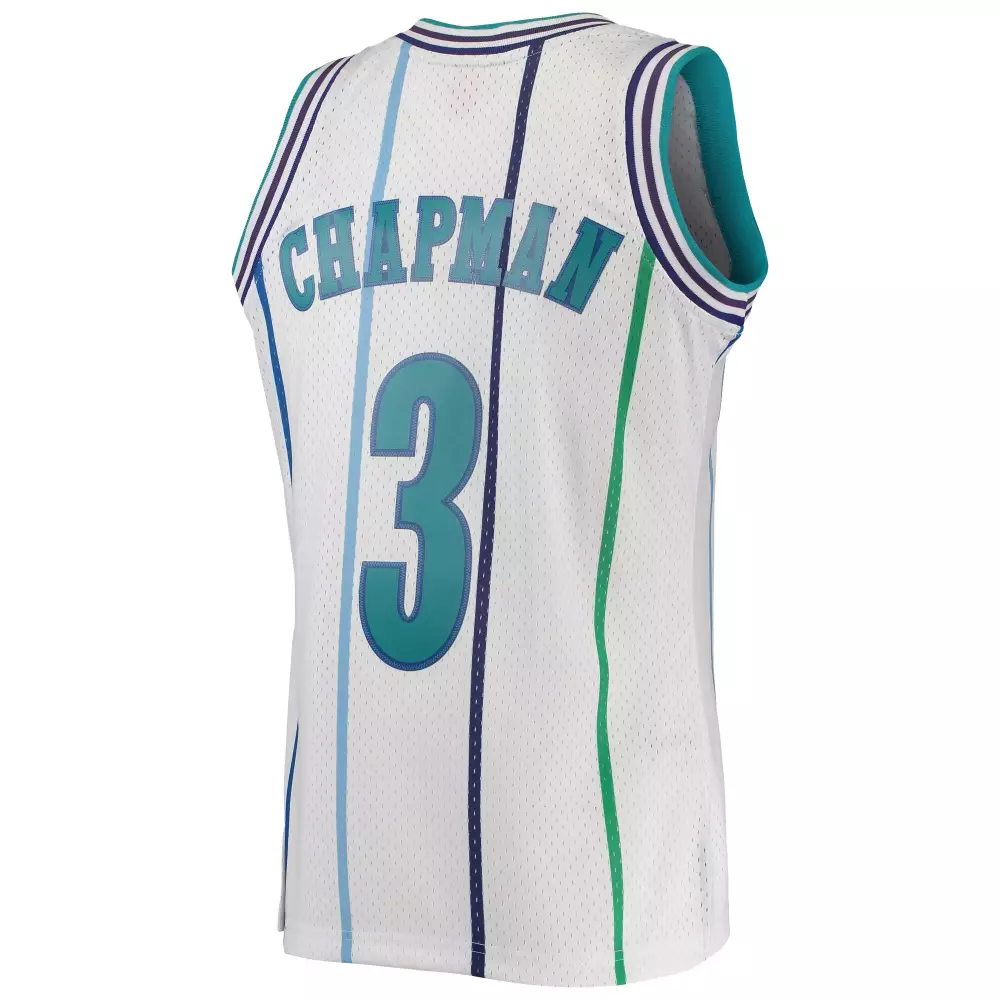 Custom Rex chapman charlotte hornets mitchell amp ness 1988 89 hardwood classics swingman jersey white