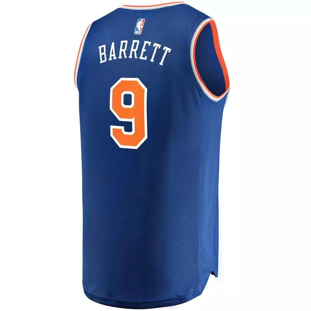Customizable Rj barrett new york knicks fanatics ed fast break jersey blue icon edition