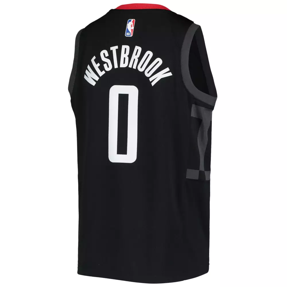 Personalized Russell westbrook houston rockets youth 202021 swingman player jersey black statement edition