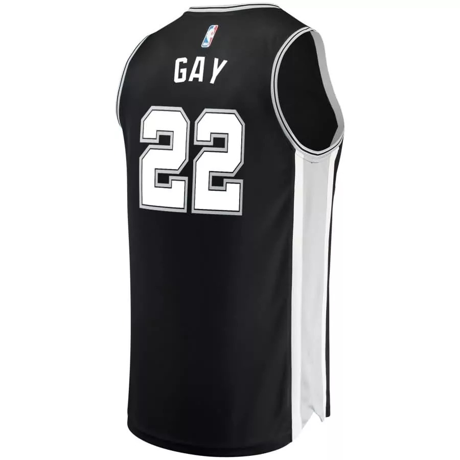 Custom San antonio spurs rudy gay fanatics ed youth fast break player jersey icon edition black