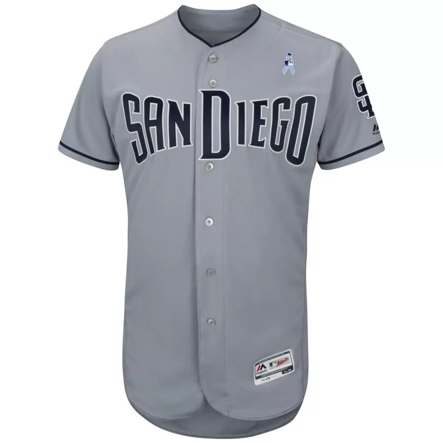 Customizable San diego padres majestic 2018 fathers day road flex base team jersey gray
