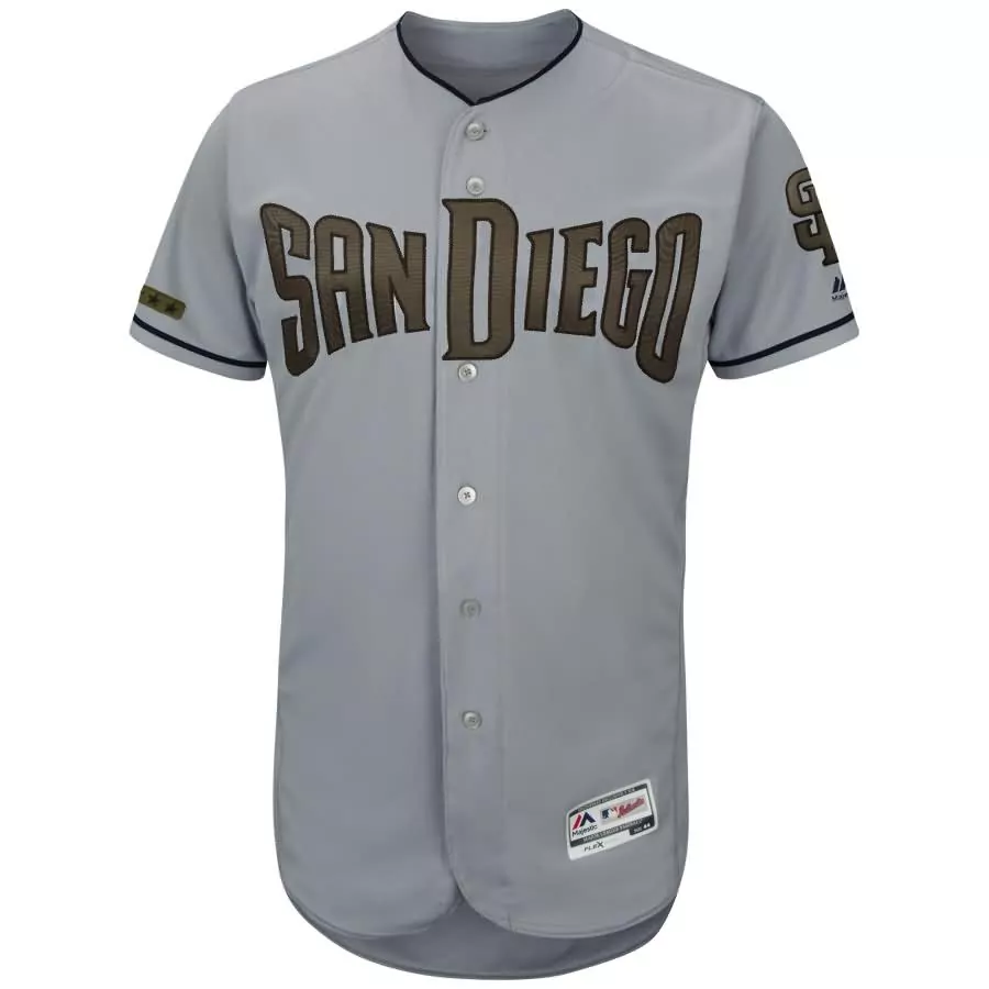 Customizable San diego padres majestic 2018 fathers day road flex base team jersey gray