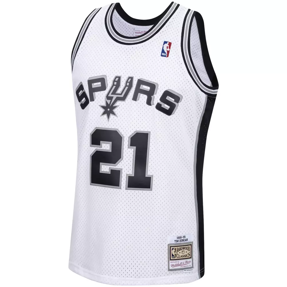Customizable Tim duncan san antonio spurs mitchell amp ness 1998 99 hardwood classics swingman jersey white