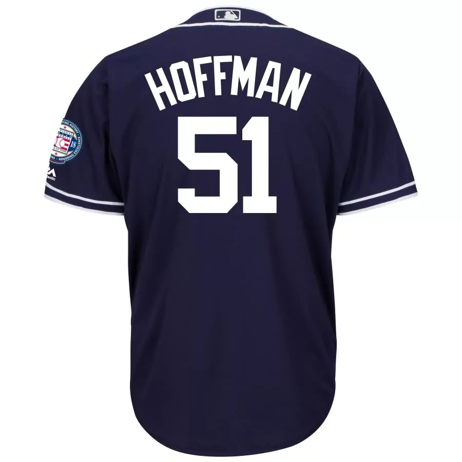 Customizable Trevor hoffman san diego padres majestic hall of fame induction patch cool base jersey navy