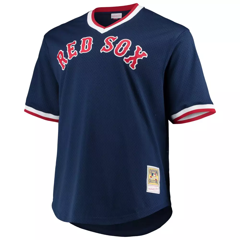 Personalized Wade boggs boston red sox mitchell amp ness big amp tall cooperstown collection mesh batting practice jersey navy