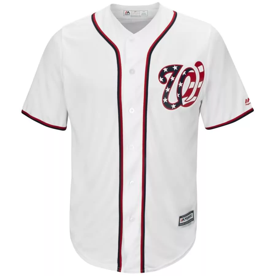 Custom Washington nationals majestic youth home stars official cool base team jersey white