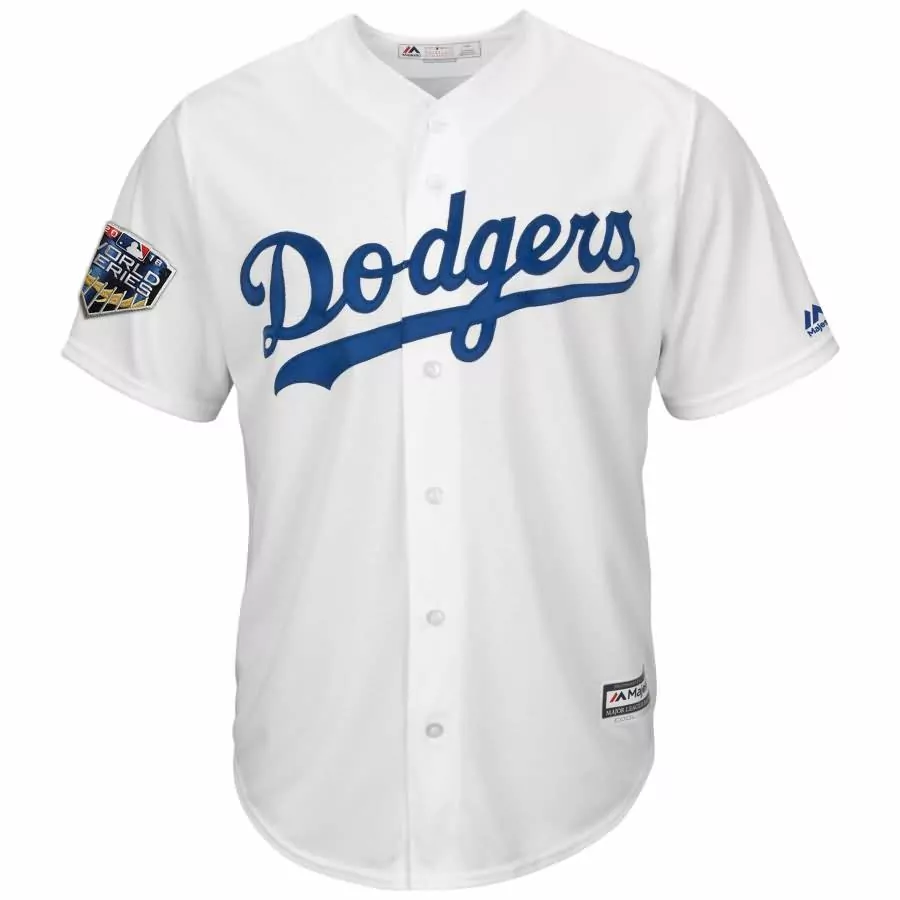 Customizable Yasiel puig los angeles dodgers majestic 2018 world series cool base player jersey white
