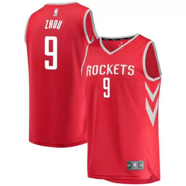 Personalized Zhou qi houston rockets fanatics ed youth fast break player jersey icon edition red