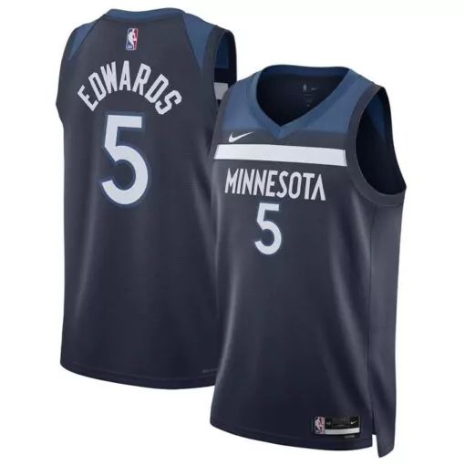 Customizable Anthony edwards minnesota timberwolves unisex jersey icon edition navy 6632