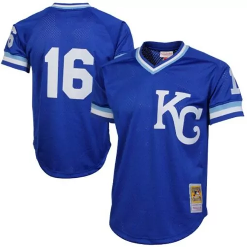 Customizable Bo jackson kansas city royals 1989 cooperstown collection batting mesh practice jersey royal 9864