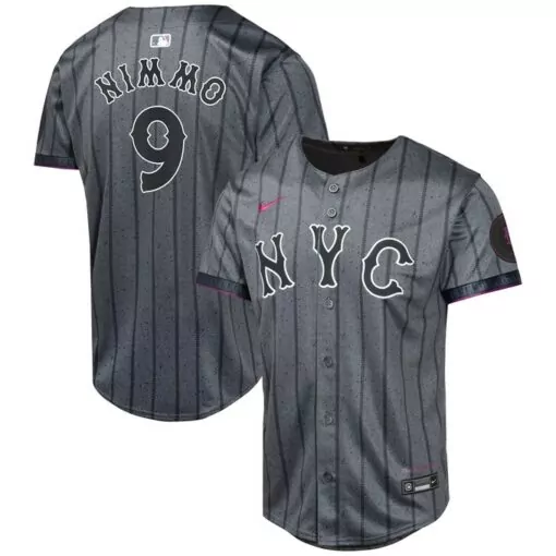 Custom Brandon nimmo new york mets 2024 city connect player jersey graphite 2566