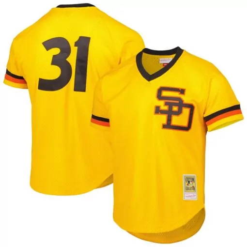 Custom Dave winfield san diego padres cooperstown collection mesh batting practice jersey gold 1331