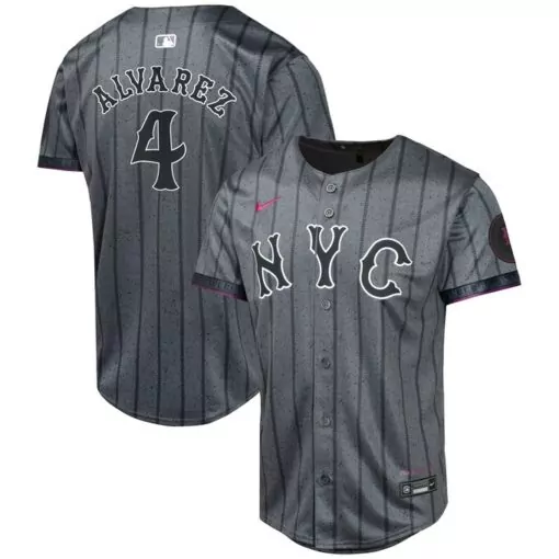 Customizable Francisco alvarez new york mets 2024 city connect player jersey graphite 8299