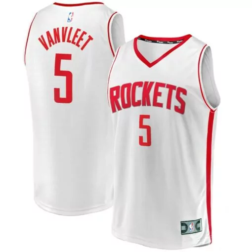 Personalized Fred vanvleet houston rockets fast break player jersey association edition white 3489