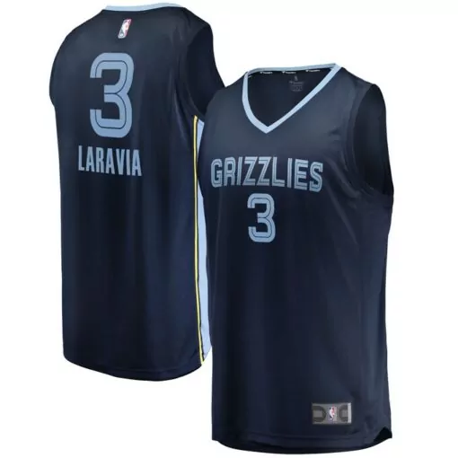 Personalized Jake laravia memphis grizzlies fast break player jersey icon edition navy 4467