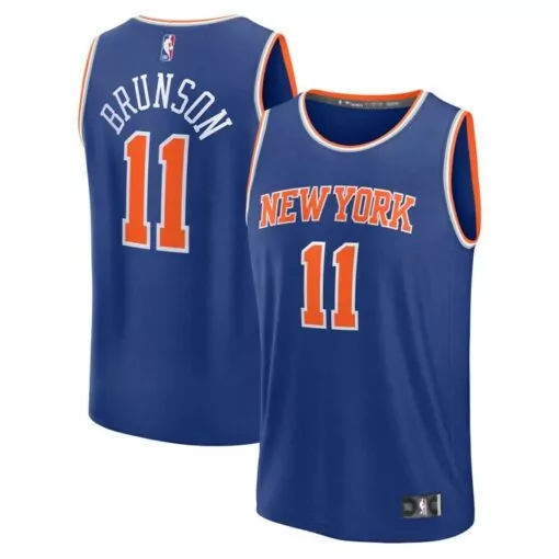 Customizable Jalen brunson new york knicks fast break player jersey icon edition blue 3039