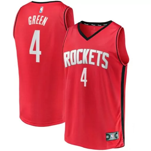 Custom Jalen green houston rockets fast break player jersey icon edition red 2989