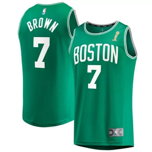 Customizable Jaylen brown boston celtics 2024 nba finals champions fast break player jersey kelly green icon edition 6496