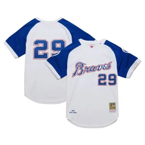 Personalized John smoltz atlanta braves 2004 cooperstown collection throwback jersey white 2688