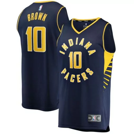 Personalized Kendall brown indiana pacers 202122 fast break jersey icon edition navy 8557