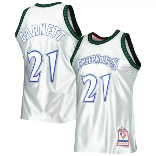 Personalized Kevin garnett minnesota timberwolves 199798 classics 75th anniversary jersey platinum 5670