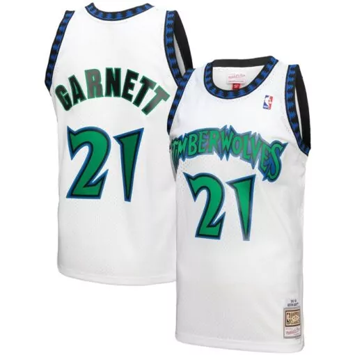 Custom Kevin garnett minnesota timberwolves 199798 classics reload 30 jersey white 9678