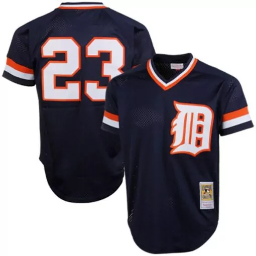 Custom Kirk gibson detroit tigers 1984 cooperstown collection mesh batting practice jersey navy 1165
