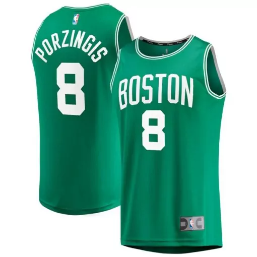 Custom Kristaps porzingis boston celtics fast break player jersey icon edition kelly green 6865
