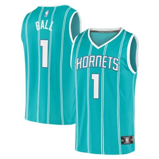 Personalized Lamelo ball charlotte hornets fast break player jersey icon edition teal 8721