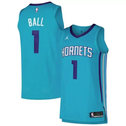 Personalized Lamelo ball charlotte hornets jordan brand player jersey icon edition teal 2415