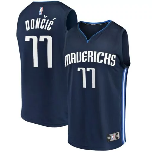 Personalized Luka doncic dallas mavericks fast break player team jersey statement edition navy 4195