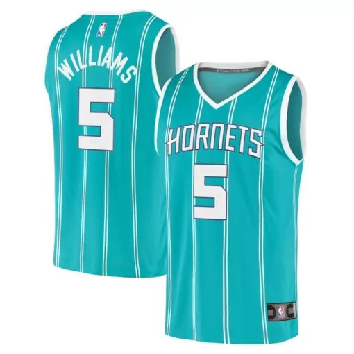Custom Mark williams charlotte hornets fast break player jersey icon edition teal 4945