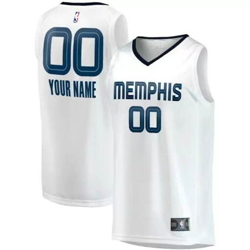 Personalized Memphis grizzlies fast break custom jersey association edition white 7712