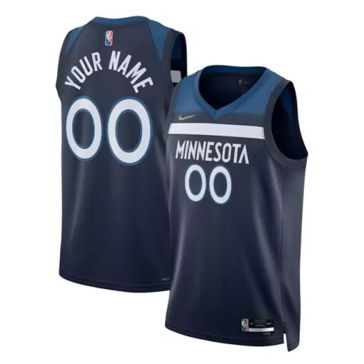 Customizable Minnesota timberwolves 202122 diamond custom jersey icon edition navy 8098
