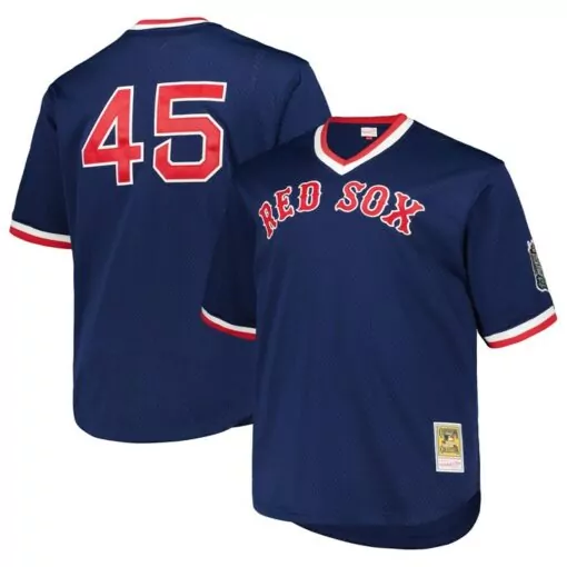 Customizable Pedro martinez boston red sox 1999 cooperstown collection mesh pullover jersey navy 2229