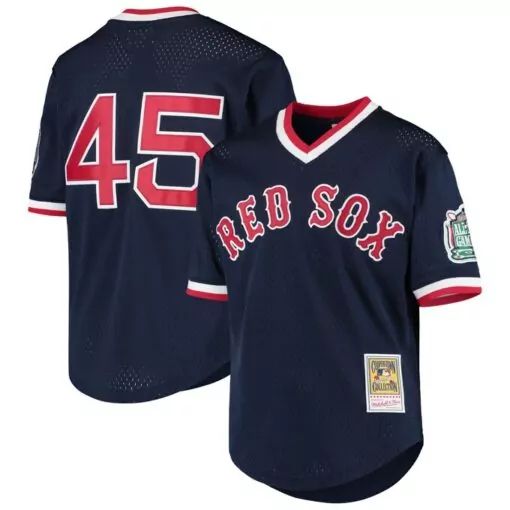 Personalized Pedro martinez boston red sox cooperstown collection mesh batting practice jersey navy 6089