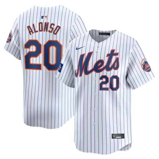 Custom Pete alonso new york mets 2024 mlb world tour london series home player jersey white 5396
