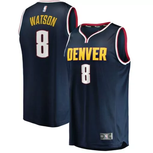 Customizable Peyton watson denver nuggets 2022 nba draft first round pick fast break player jersey icon edition navy 2495