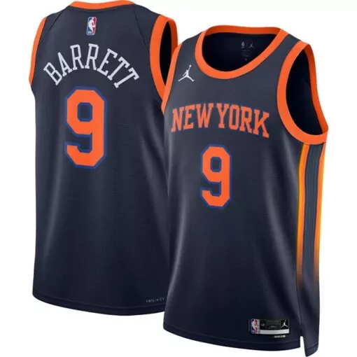 Customizable Rj barrett new york knicks jordan brand unisex jersey statement edition navy 2027
