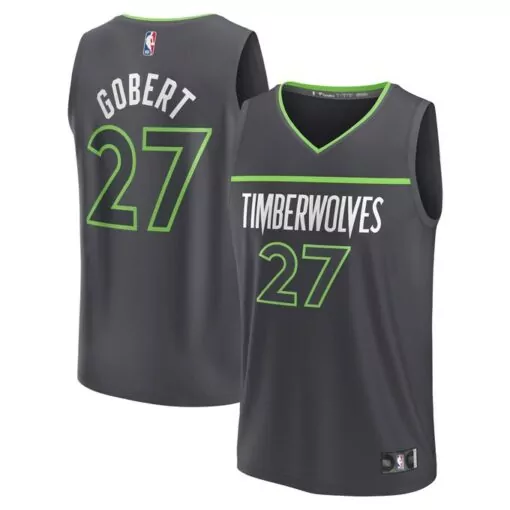 Customizable Rudy gobert minnesota timberwolves fast break player jersey statement edition black 6512