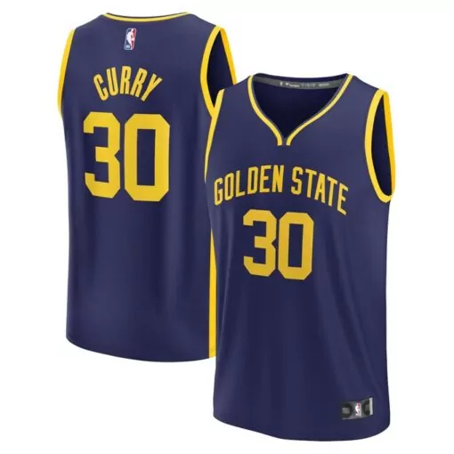 Customizable Stephen curry golden state warriors fast break player jersey statement edition navy 8212