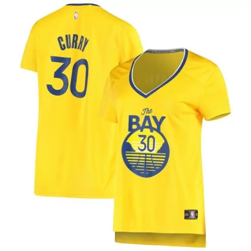 Custom Stephen curry golden state warriors womens fast break player jersey gold 8885
