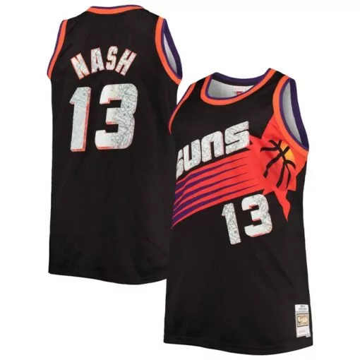 Custom Steve nash phoenix suns 199697 nba 75th anniversary diamond jersey black 9767